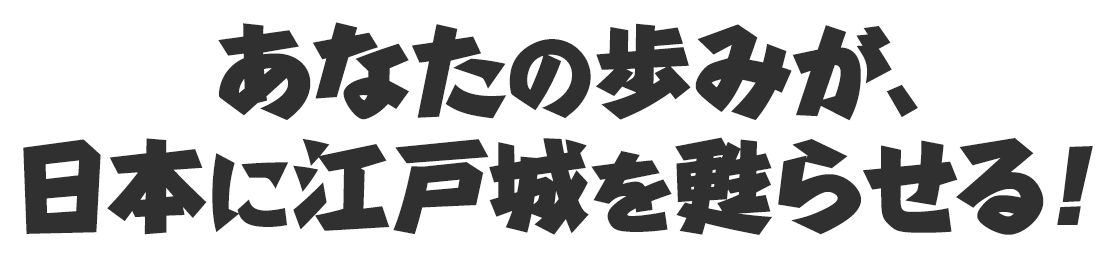 あなたの歩みが、日本に江戸城を甦えらせる！